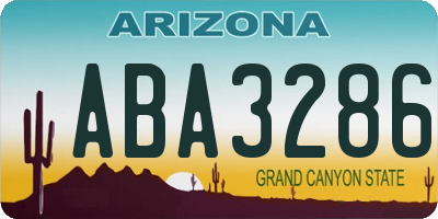 AZ license plate ABA3286