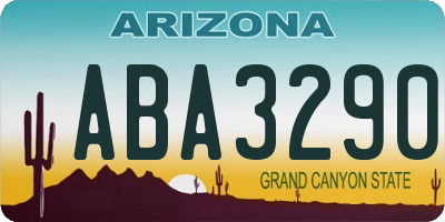 AZ license plate ABA3290