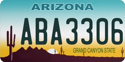AZ license plate ABA3306
