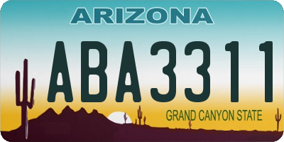 AZ license plate ABA3311
