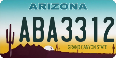 AZ license plate ABA3312