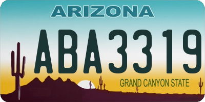AZ license plate ABA3319