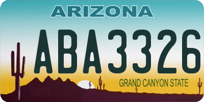 AZ license plate ABA3326