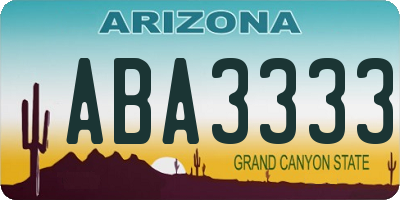 AZ license plate ABA3333
