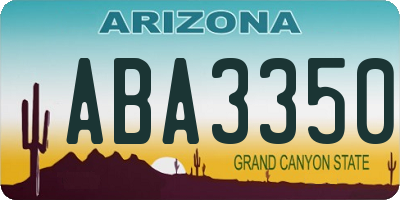 AZ license plate ABA3350
