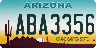 AZ license plate ABA3356