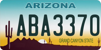 AZ license plate ABA3370