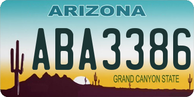 AZ license plate ABA3386