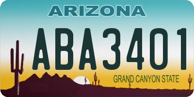 AZ license plate ABA3401