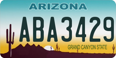 AZ license plate ABA3429