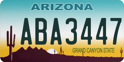 AZ license plate ABA3447