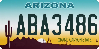 AZ license plate ABA3486