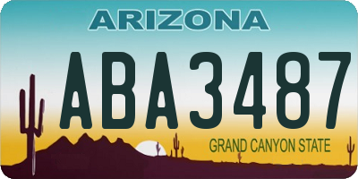AZ license plate ABA3487