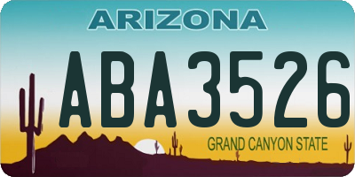 AZ license plate ABA3526