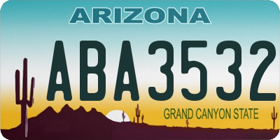 AZ license plate ABA3532