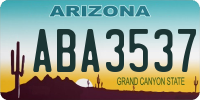 AZ license plate ABA3537
