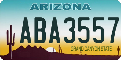 AZ license plate ABA3557