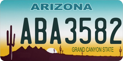 AZ license plate ABA3582