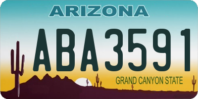 AZ license plate ABA3591