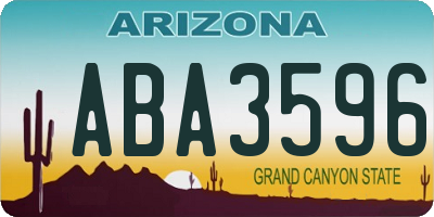 AZ license plate ABA3596