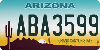 AZ license plate ABA3599