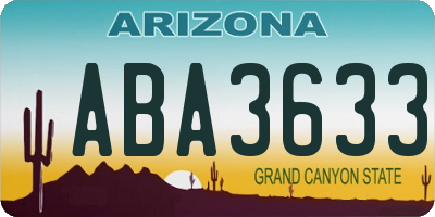 AZ license plate ABA3633