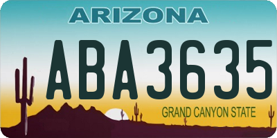 AZ license plate ABA3635