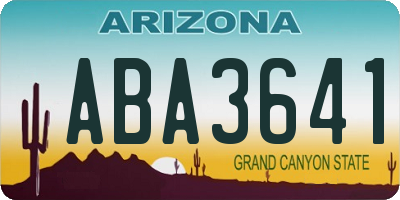 AZ license plate ABA3641