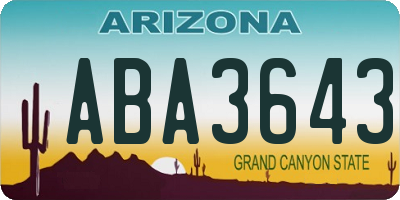 AZ license plate ABA3643