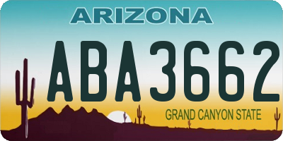 AZ license plate ABA3662
