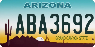 AZ license plate ABA3692