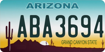 AZ license plate ABA3694