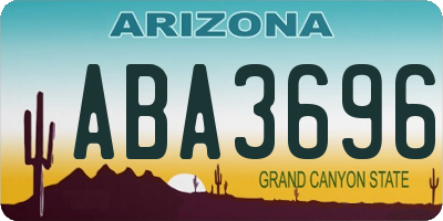 AZ license plate ABA3696