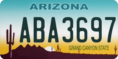 AZ license plate ABA3697