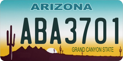AZ license plate ABA3701