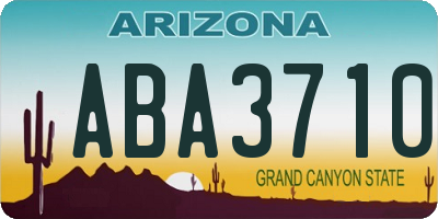 AZ license plate ABA3710