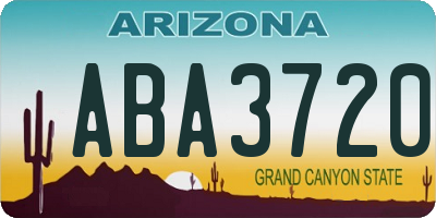 AZ license plate ABA3720