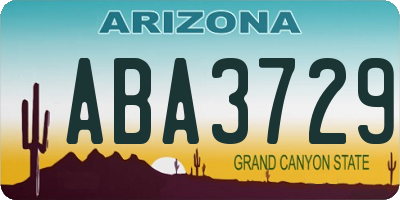 AZ license plate ABA3729