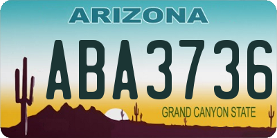 AZ license plate ABA3736