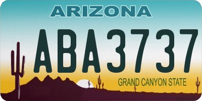 AZ license plate ABA3737