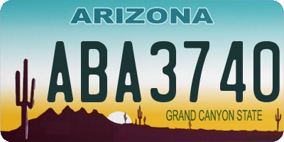 AZ license plate ABA3740