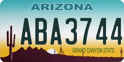 AZ license plate ABA3744