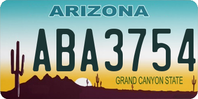 AZ license plate ABA3754