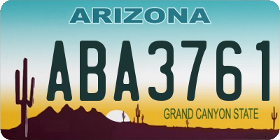 AZ license plate ABA3761