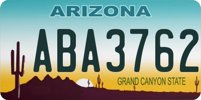 AZ license plate ABA3762