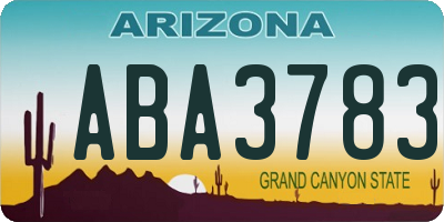 AZ license plate ABA3783