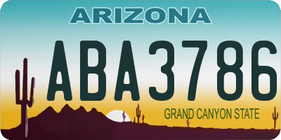 AZ license plate ABA3786
