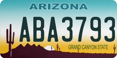 AZ license plate ABA3793
