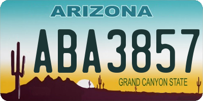 AZ license plate ABA3857
