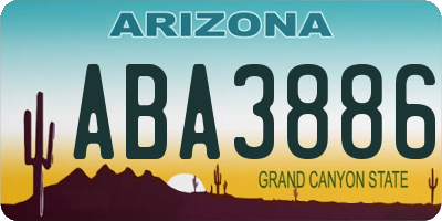 AZ license plate ABA3886